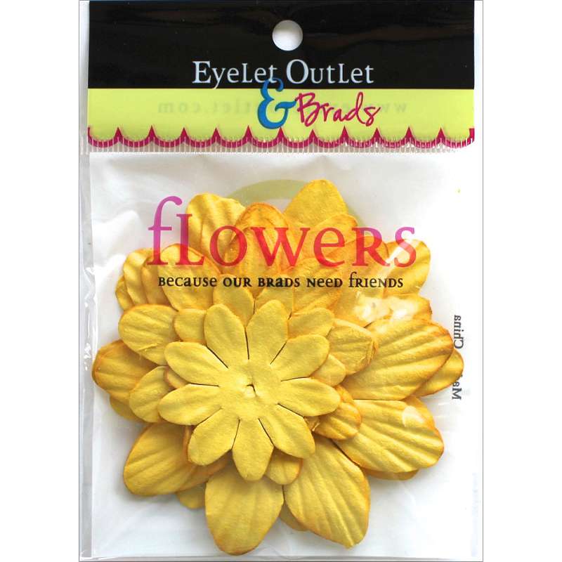 Eyelet Outlet Flowers 40/Pkg Yellow