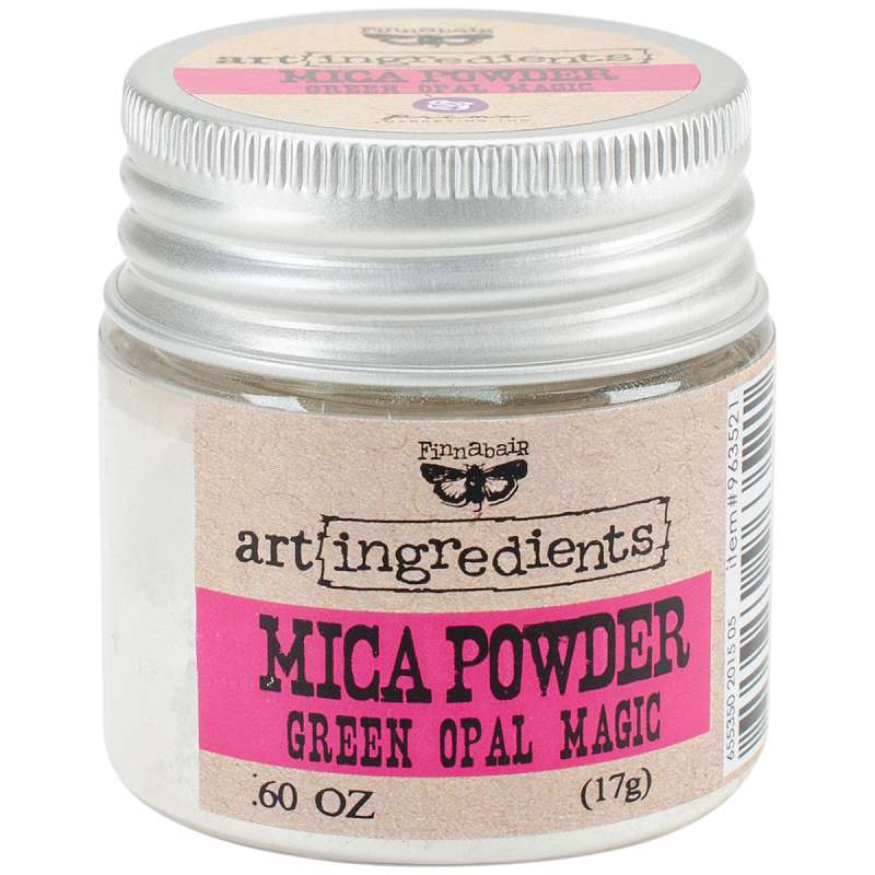 Finnabair Art Ingredients Mica Powder .6oz Green Opal Magic