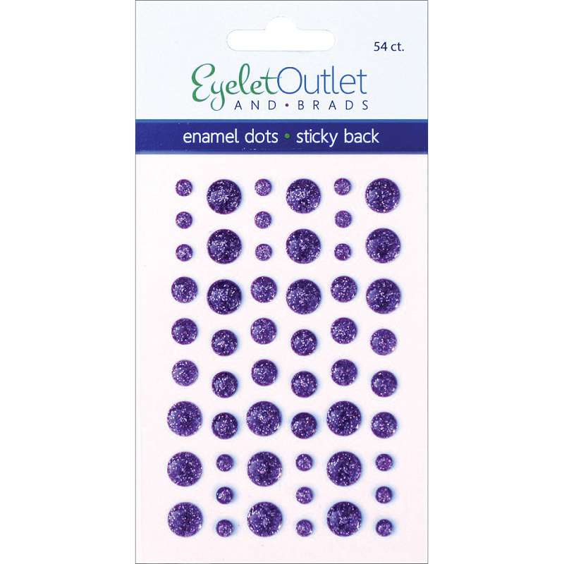 Eyelet Outlet Adhesive-Back Enamel Dots 54/Pkg Glitter Violet