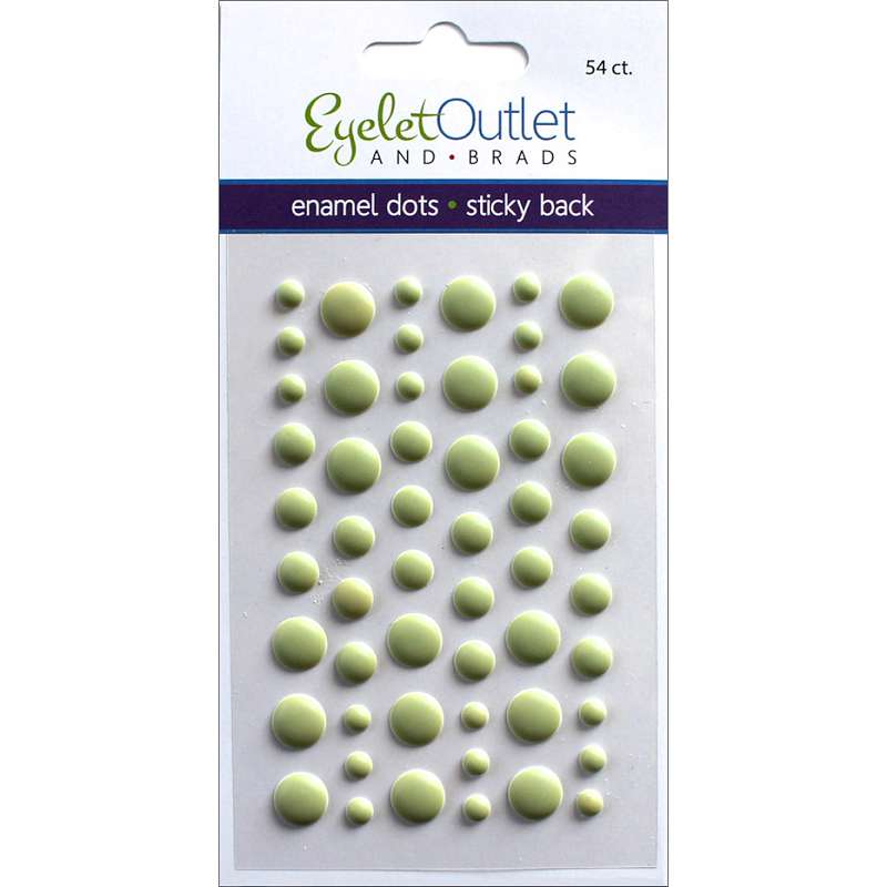 Eyelet Outlet Adhesive-Back Enamel Dots 54/Pkg Matte Green