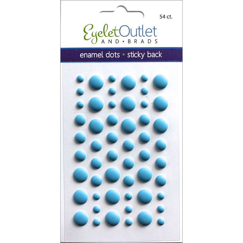 Eyelet Outlet Adhesive-Back Enamel Dots 54/Pkg Matte Blue