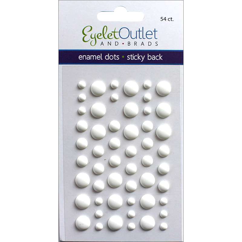 Eyelet Outlet Adhesive-Back Enamel Dots 54/Pkg Matte White