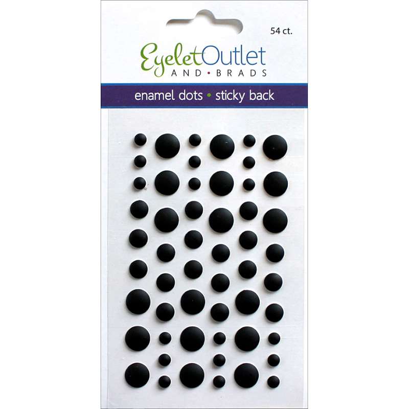 Eyelet Outlet Adhesive-Back Enamel Dots 54/Pkg Matte Black