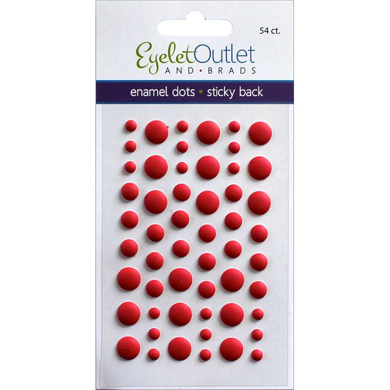 Eyelet Outlet Adhesive-Back Enamel Dots 54/Pkg Matte Red