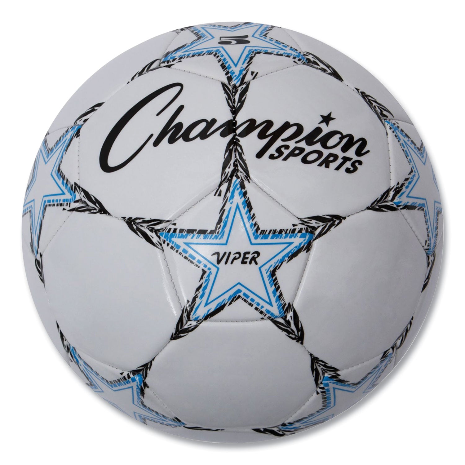 Champion Sports VIPER Soccer Ball, Size 5, 8 1/2"- 9" dia., White