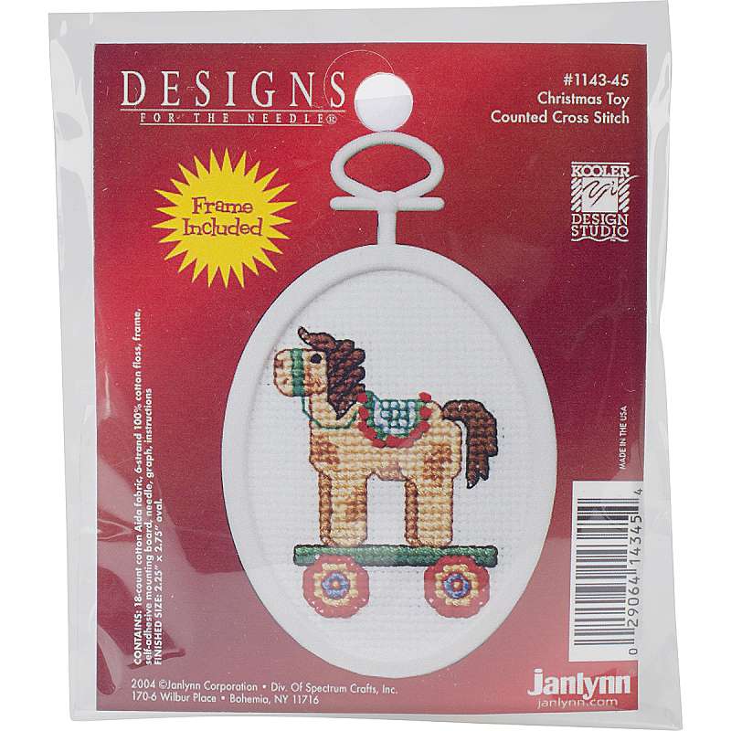 Christmas Toy Mini Counted Cross Stitch Kit 2.75" Oval 18 Count