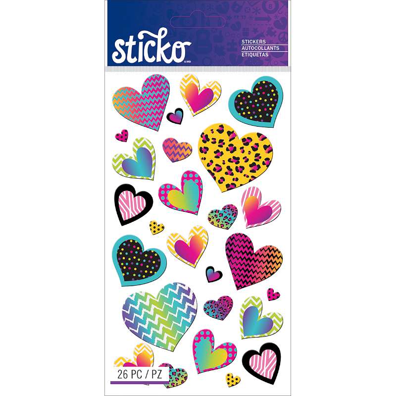Sticko Stickers Patterned Hearts