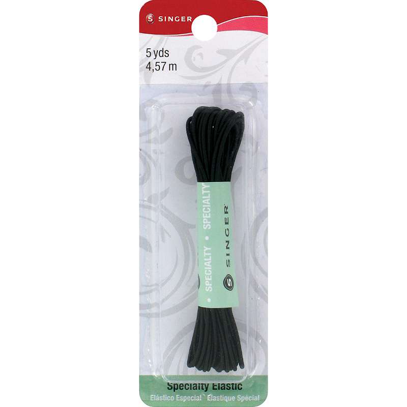 Round Cord Elastic 5yd Black