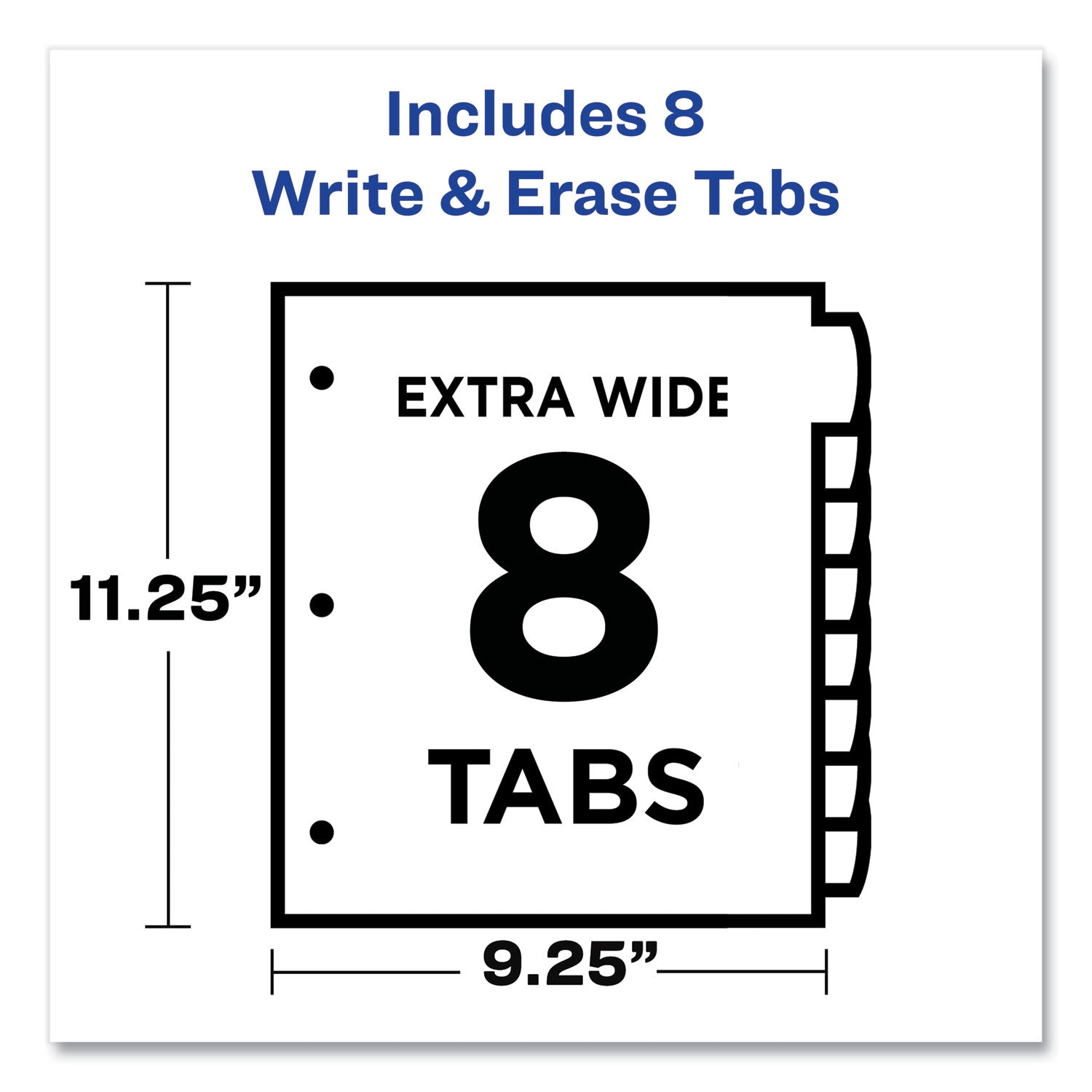Avery® Write-On Big Tab Plastic Dividers, 8-Tab, Letter
