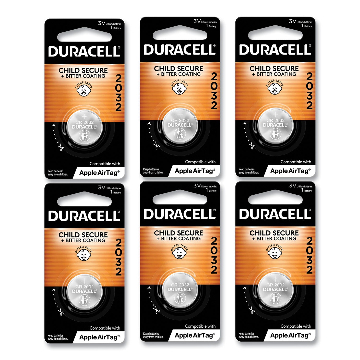 Lithium Dl2032 Button Cell Battery for Electronics, 3v, 6 pack
