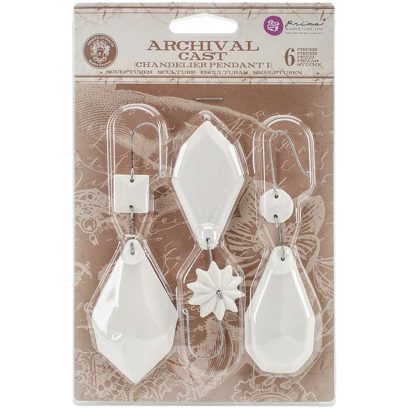 Prima Marketing Relics & Artifacts Archival Cast Chandelier Pendants I, 6/Pkg