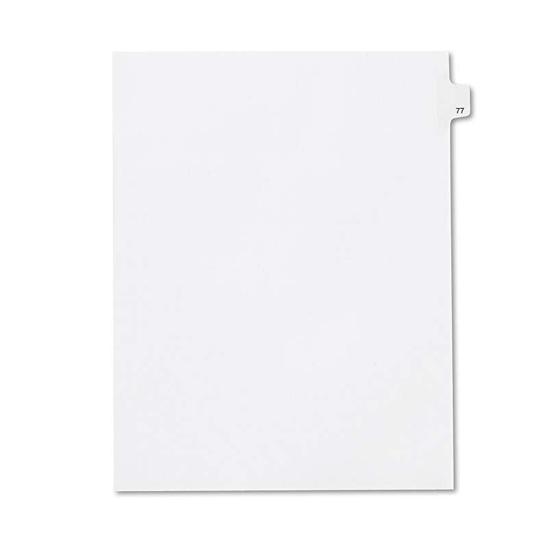 Kleer-Fax® 80000 Series Legal Index Dividers, Side Tab, Printed "77", 25/Pack