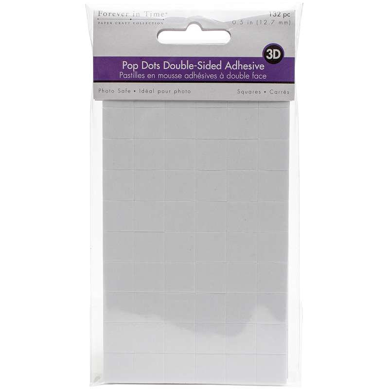 MultiCraft 3D Pop Dots Dual-Adhesive Foam Mounts .5" Square 132/Pkg
