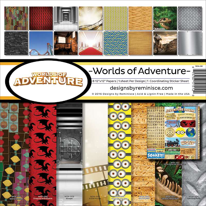 Reminisce Collection Kit 12"X12" Worlds Of Adventure