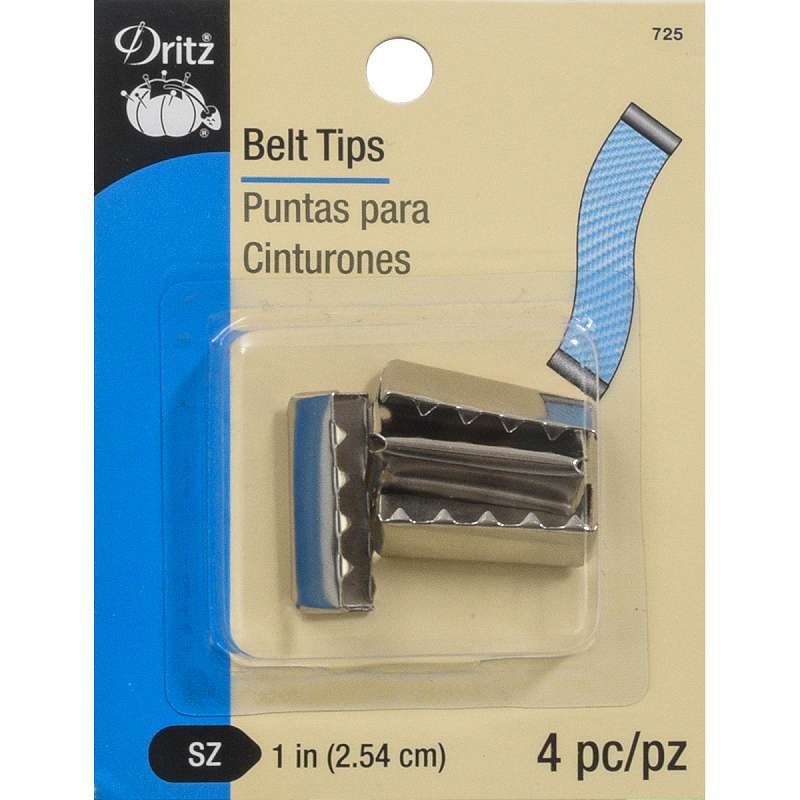 Metal Belt Tips 4/Pkg Nickel 