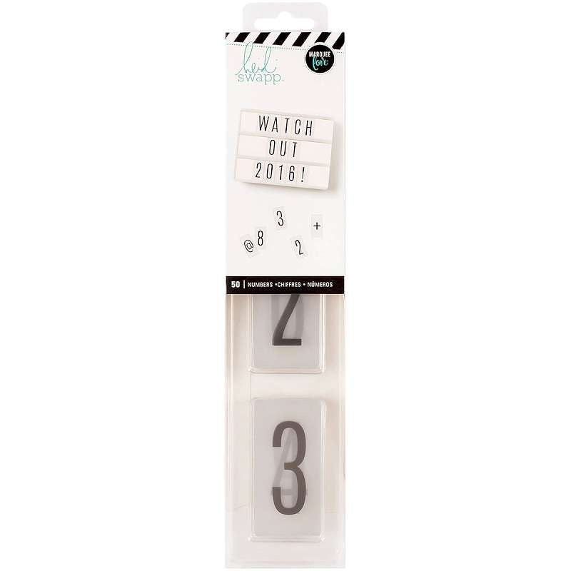 Heidi Swapp Lightbox Inserts 50/Pkg Numbers/Black On White Background