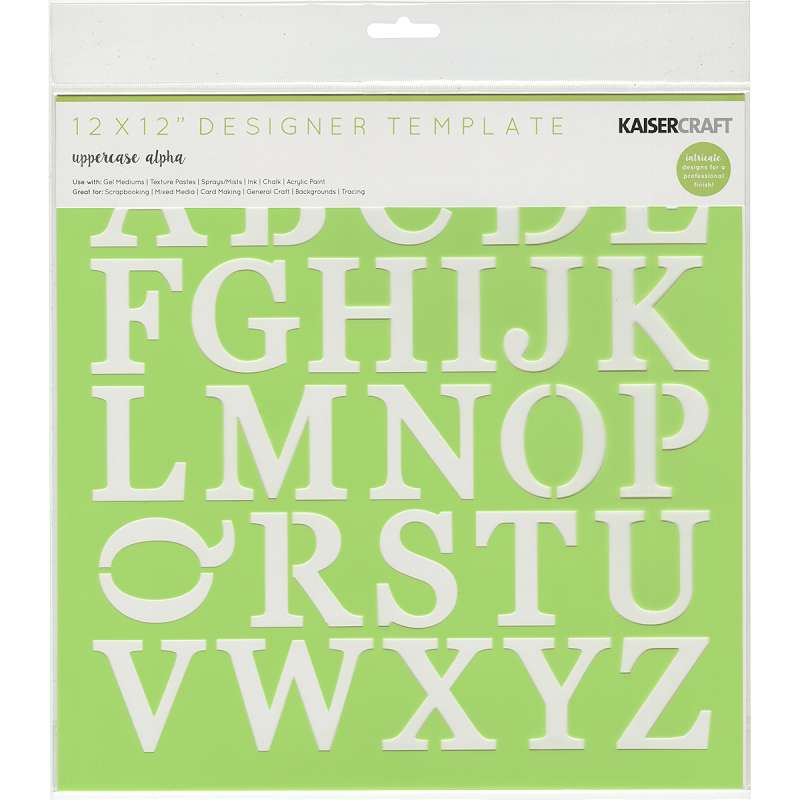 Kaisercraft Designer Template 12"X12" Uppercase Alpha