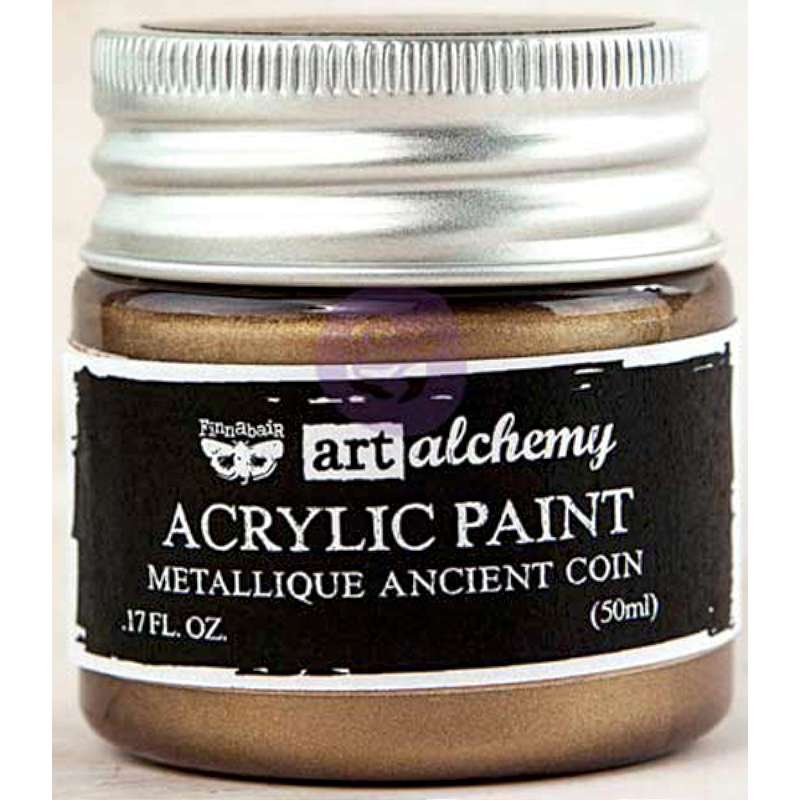 Finnabair Art Alchemy Acrylic Paint 1.7 Fluid Ounces Metallique Ancient Coin