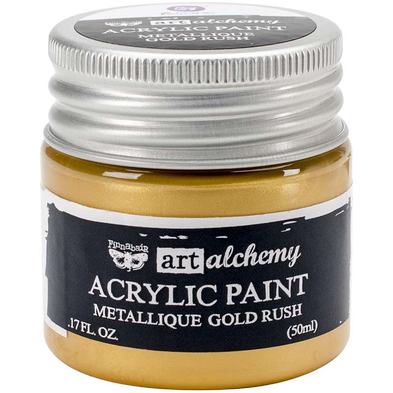 Finnabair Art Alchemy Acrylic Paint 1.7 Fluid Ounces Metallique Gold Rush