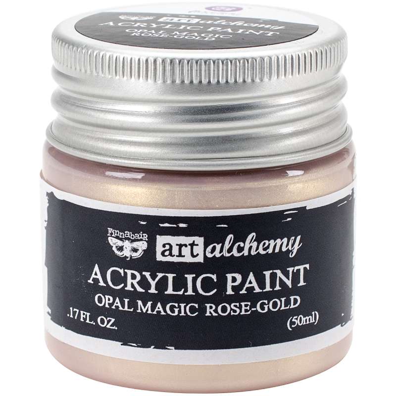 Finnabair Art Alchemy Acrylic Paint 1.7 Fluid Ounces Opal Magic Rose/Gold