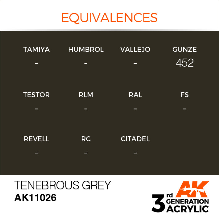 Tenebrous Grey 3G Acrylic Paint 17ml Bottle