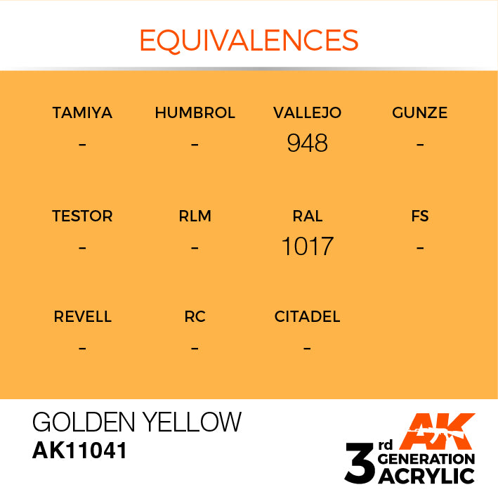 Golden Yellow 3G Acrylic Paint 17ml Bottle
