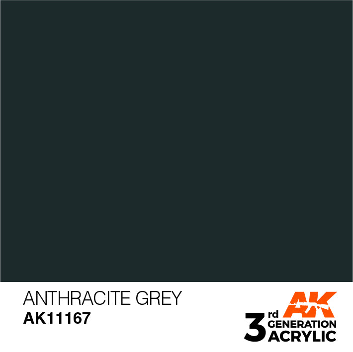 Anthracite Grey 3G Acrylic Paint 17ml Bottle 