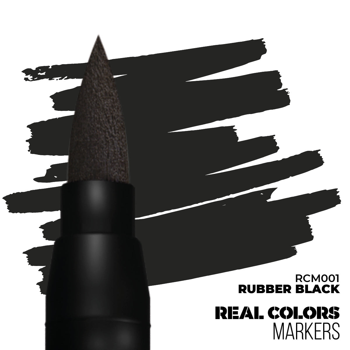 Real Colors Marker: Acrylic Paint Rubber Black