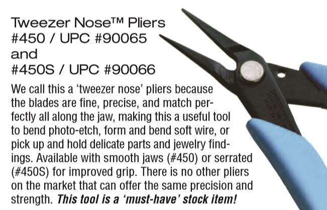 Tweezernose Pliers w/Smooth Jaws (450)