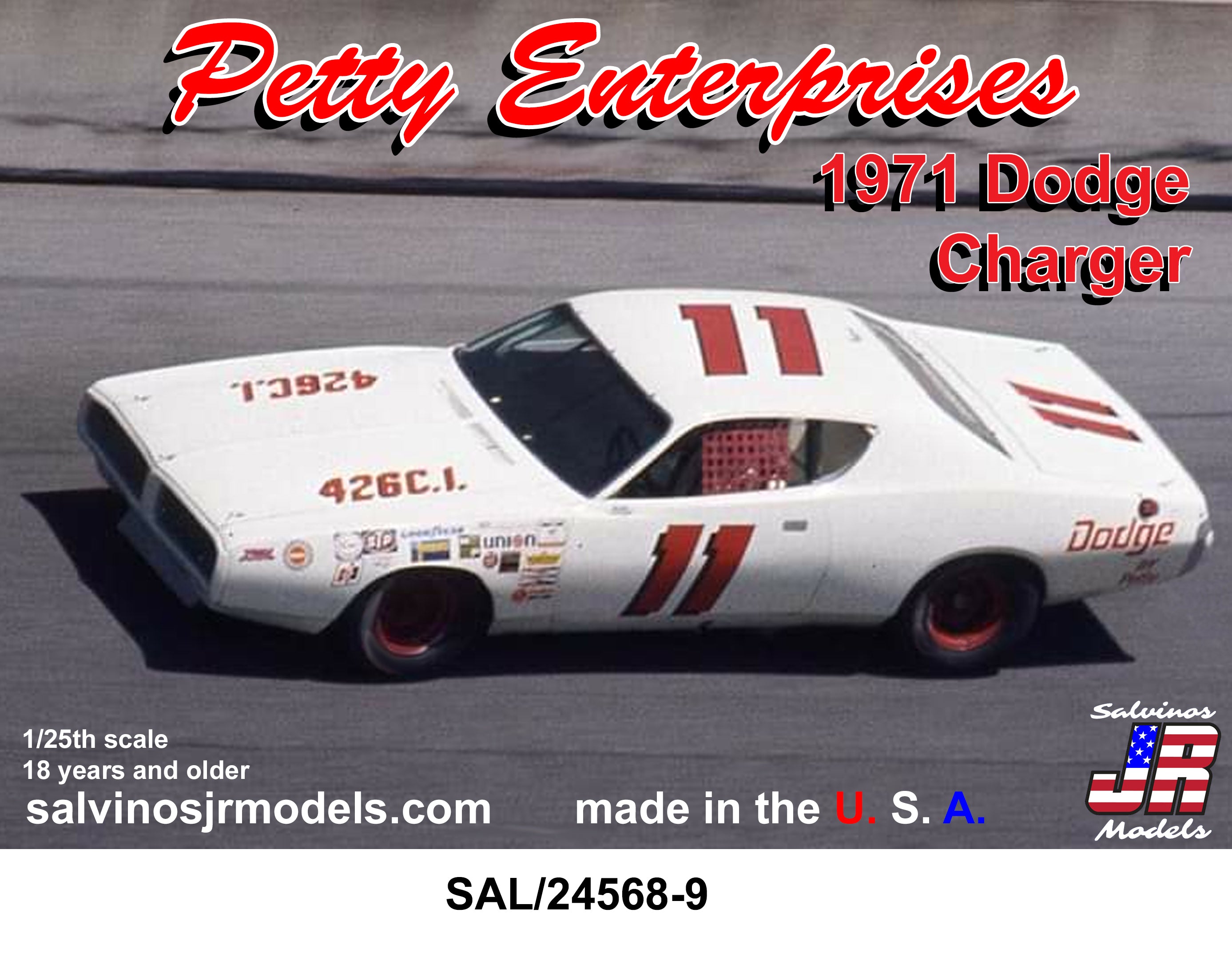 '72 #11 Dodge Charger Baker 1:24