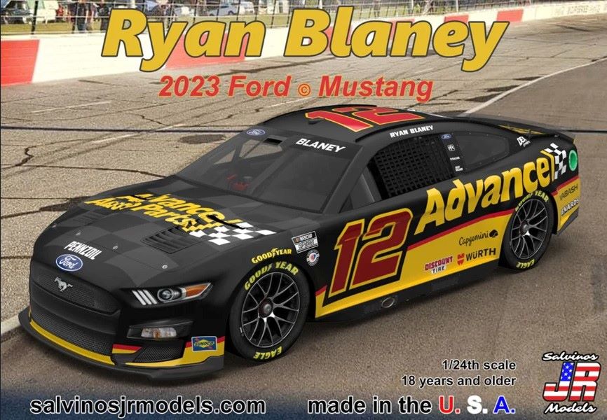 1/24 Ryan Blaney 2023 NASCAR Ford Mustang Race Car Kit (Advanced Auto) (Ltd Prod)