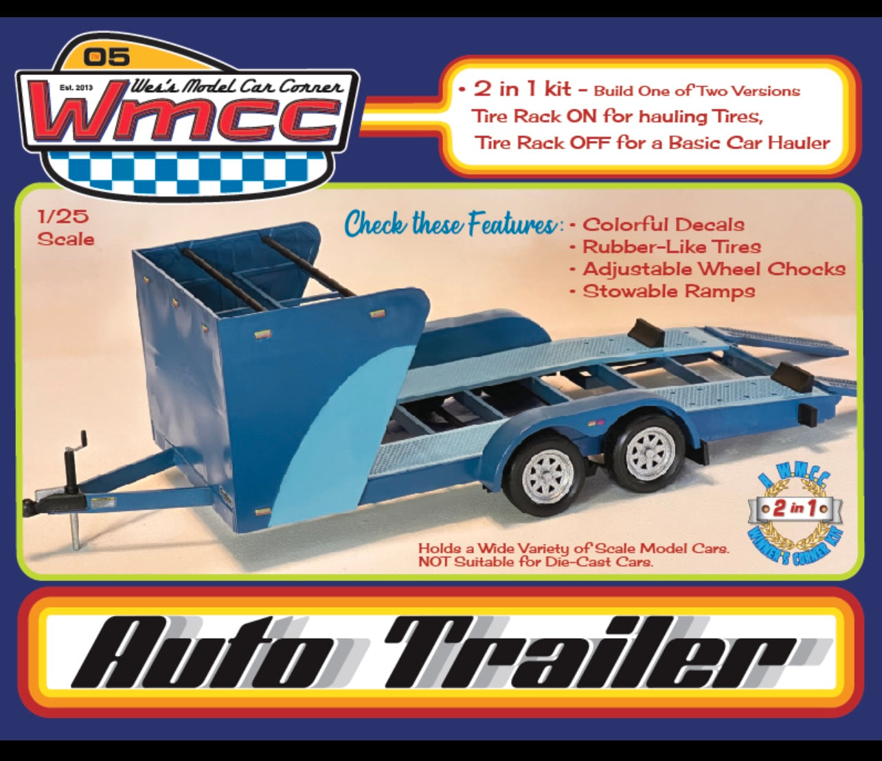 1/25 Auto Trailer w/Optional Tire Rack (2 in 1)